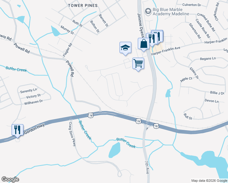 map of restaurants, bars, coffee shops, grocery stores, and more near in Augusta
