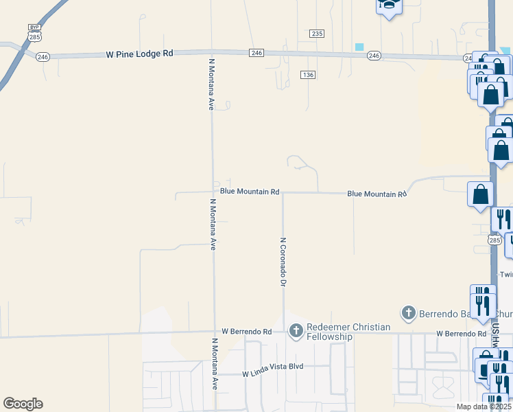 map of restaurants, bars, coffee shops, grocery stores, and more near 1100 Blue Mountain Road in Roswell