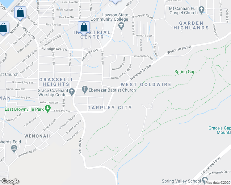 map of restaurants, bars, coffee shops, grocery stores, and more near 3245 Wenonah Road Southwest in Birmingham