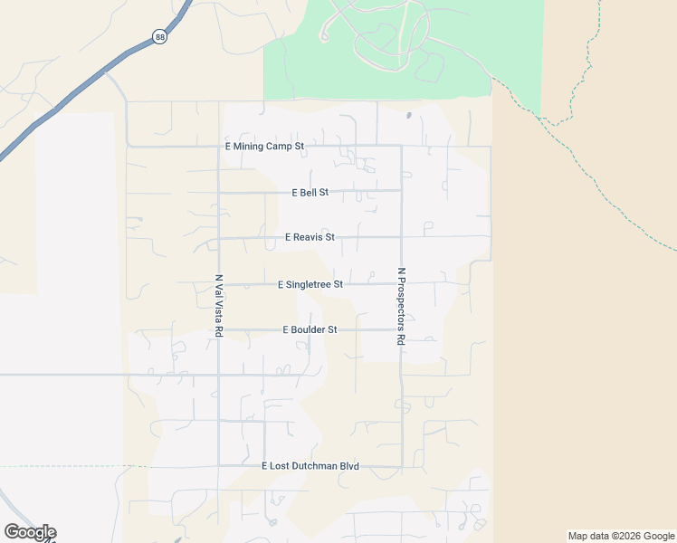 map of restaurants, bars, coffee shops, grocery stores, and more near 5677 East Singletree Street in Apache Junction