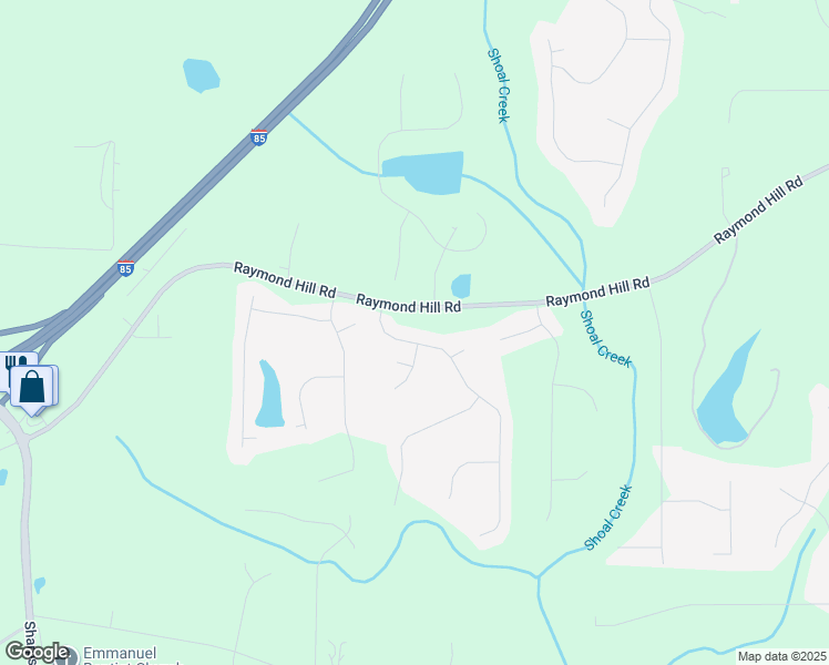 map of restaurants, bars, coffee shops, grocery stores, and more near 65 Richmond Place in Newnan