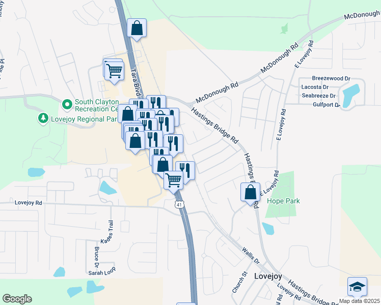 map of restaurants, bars, coffee shops, grocery stores, and more near 2327 Nicole Drive in Hampton