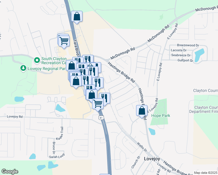 map of restaurants, bars, coffee shops, grocery stores, and more near 2327 Nicole Drive in Hampton