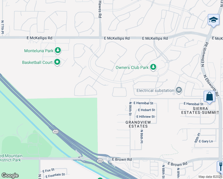 map of restaurants, bars, coffee shops, grocery stores, and more near 1636 North Lynch in Mesa