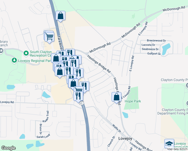 map of restaurants, bars, coffee shops, grocery stores, and more near Nicole Drive in Hampton