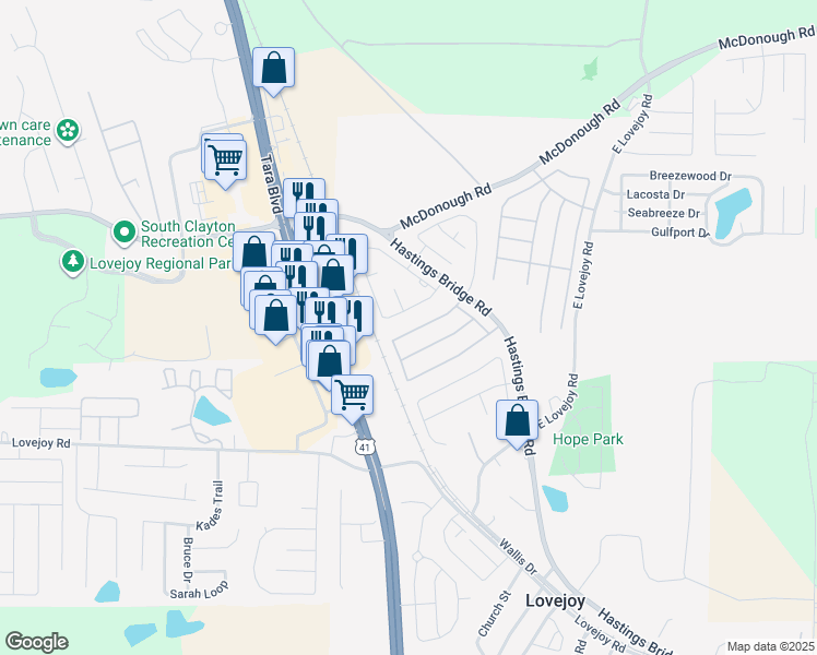map of restaurants, bars, coffee shops, grocery stores, and more near 2311 Nicole Drive in Hampton