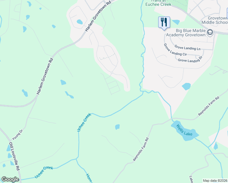 map of restaurants, bars, coffee shops, grocery stores, and more near in Grovetown
