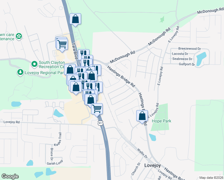 map of restaurants, bars, coffee shops, grocery stores, and more near 2289 Nicole Drive in Hampton