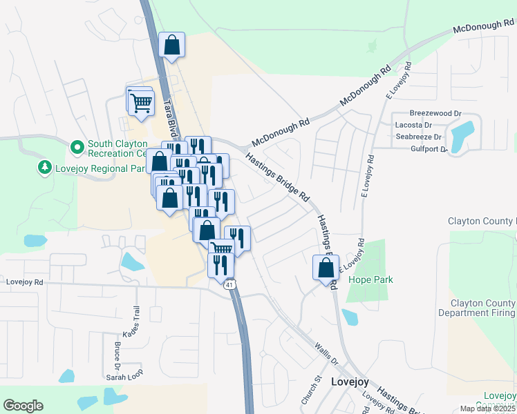 map of restaurants, bars, coffee shops, grocery stores, and more near 2307 Nicole Drive in Hampton