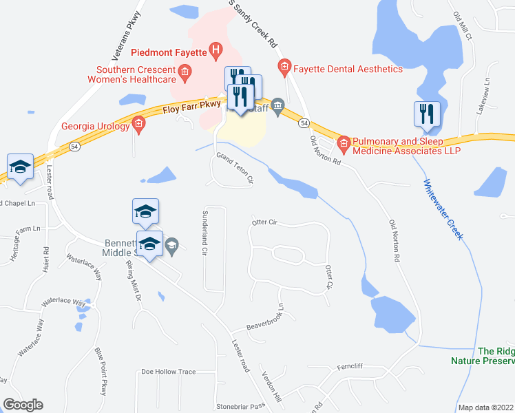 map of restaurants, bars, coffee shops, grocery stores, and more near 20 Minnie Court in Fayetteville