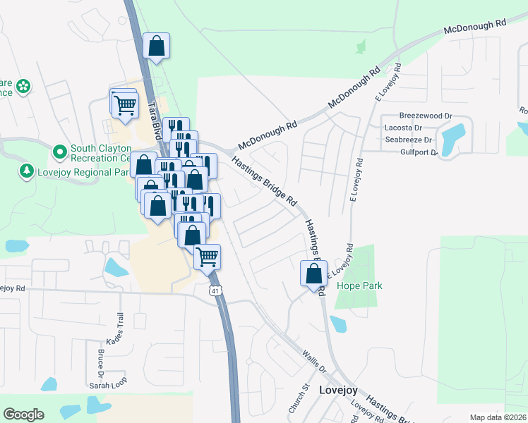map of restaurants, bars, coffee shops, grocery stores, and more near 2276 Nicole Drive in Hampton