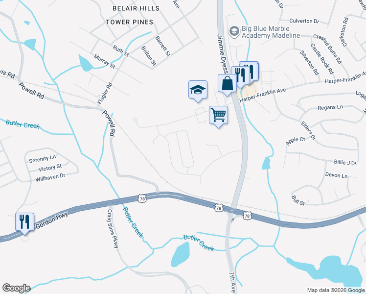 map of restaurants, bars, coffee shops, grocery stores, and more near in Augusta