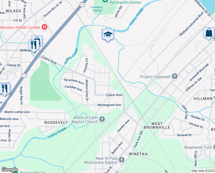 map of restaurants, bars, coffee shops, grocery stores, and more near 5505 Yellow Wood Avenue in Birmingham