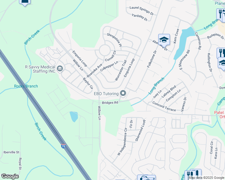 map of restaurants, bars, coffee shops, grocery stores, and more near 561 Emporia Loop in McDonough