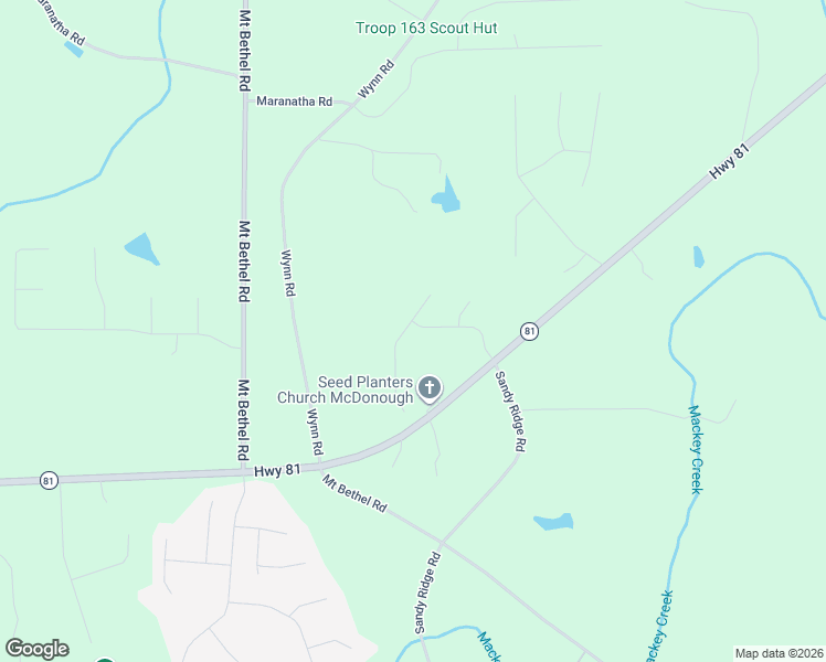 map of restaurants, bars, coffee shops, grocery stores, and more near 1120 Patton Way in McDonough