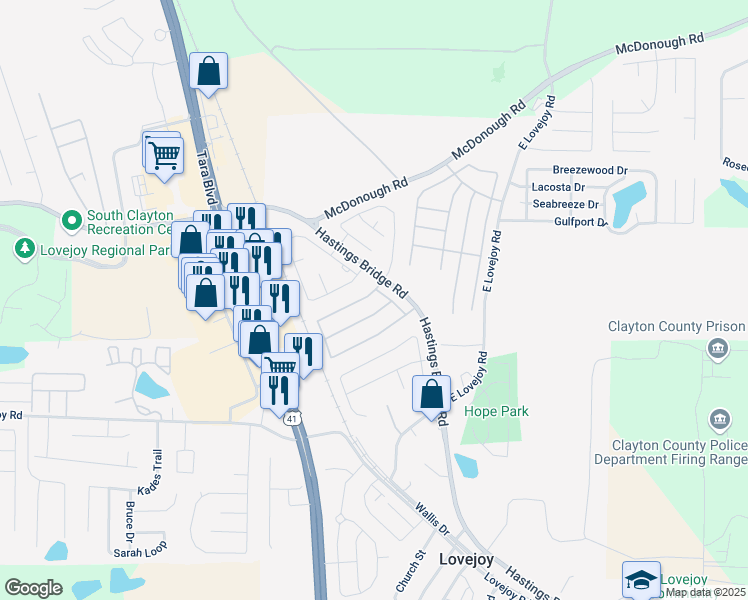 map of restaurants, bars, coffee shops, grocery stores, and more near 2258 Nicole Drive in Hampton