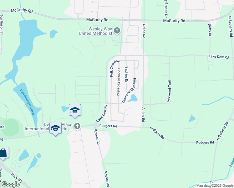 map of restaurants, bars, coffee shops, grocery stores, and more near 1317 Cochran Crossing in McDonough