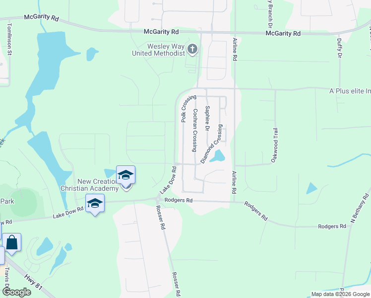 map of restaurants, bars, coffee shops, grocery stores, and more near 1317 Cochran Crossing in McDonough
