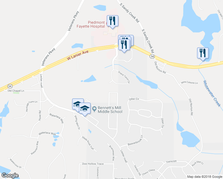 map of restaurants, bars, coffee shops, grocery stores, and more near 270 Sunderland Circle in Fayetteville