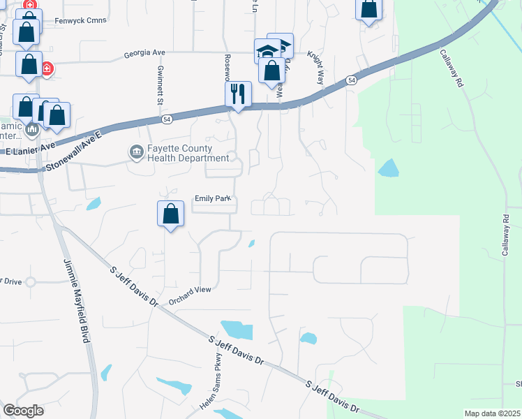 map of restaurants, bars, coffee shops, grocery stores, and more near 900 Cobblestone Boulevard in Fayetteville
