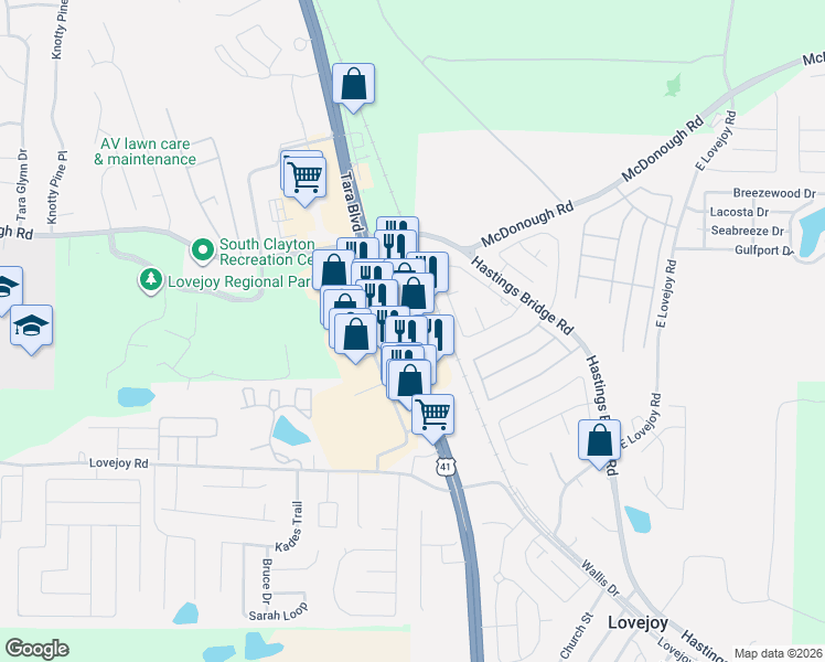 map of restaurants, bars, coffee shops, grocery stores, and more near 11348 Tara Boulevard in Hampton