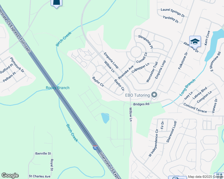 map of restaurants, bars, coffee shops, grocery stores, and more near 3259 Baylor Circle in McDonough
