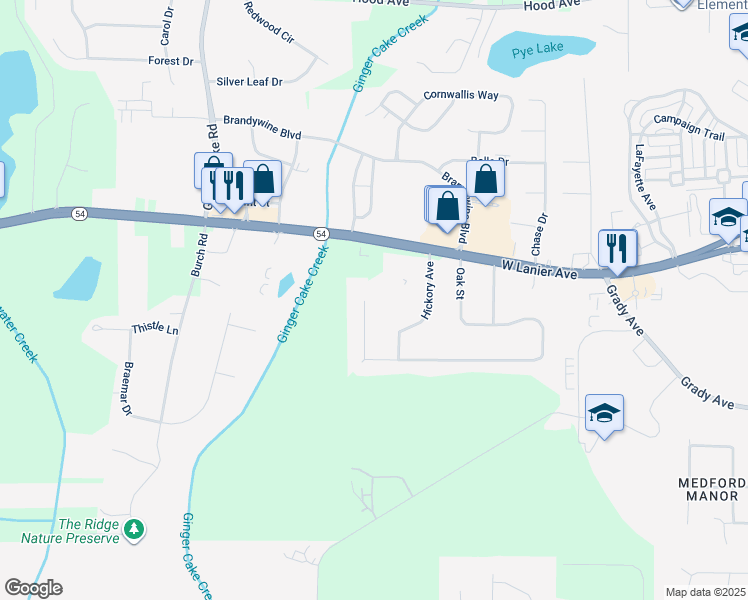 map of restaurants, bars, coffee shops, grocery stores, and more near 135 Maple Place in Fayetteville