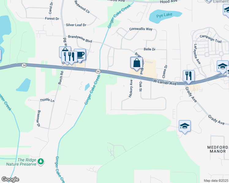 map of restaurants, bars, coffee shops, grocery stores, and more near 135 Maple Place in Fayetteville