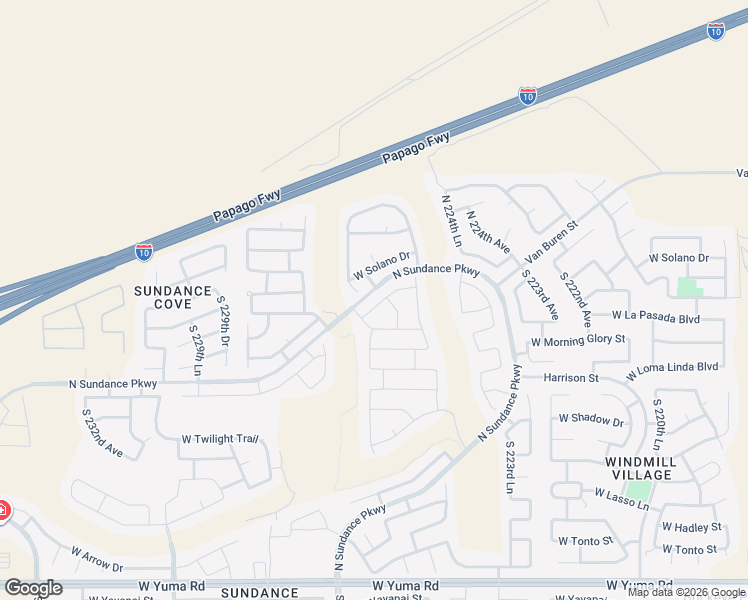 map of restaurants, bars, coffee shops, grocery stores, and more near 22638 West Gardenia Drive in Buckeye