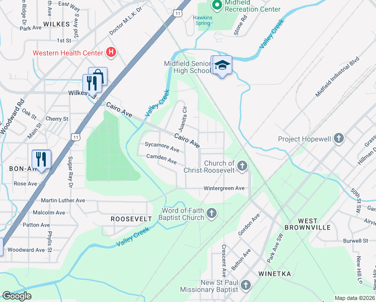 map of restaurants, bars, coffee shops, grocery stores, and more near 5205 Molton Gray Drive in Birmingham
