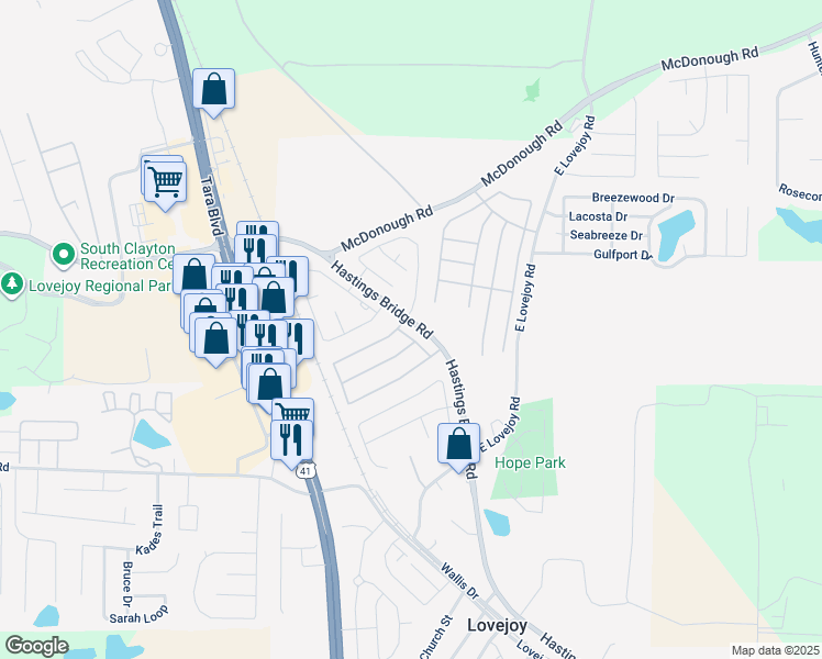 map of restaurants, bars, coffee shops, grocery stores, and more near 11332 Kayla Drive in Hampton