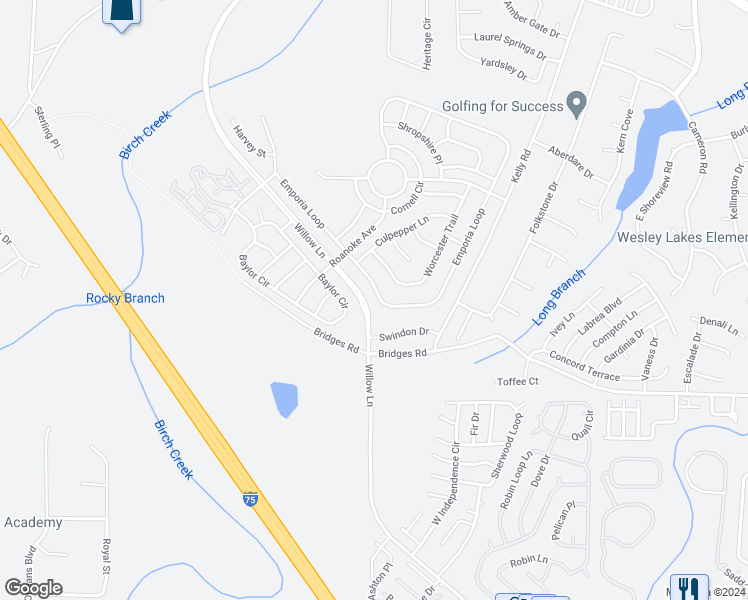 map of restaurants, bars, coffee shops, grocery stores, and more near 605 Emporia Loop in McDonough
