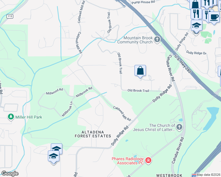 map of restaurants, bars, coffee shops, grocery stores, and more near in Birmingham