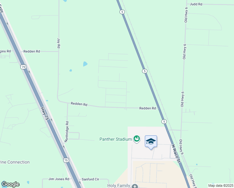 map of restaurants, bars, coffee shops, grocery stores, and more near 1160 Redden Road in Van Alstyne