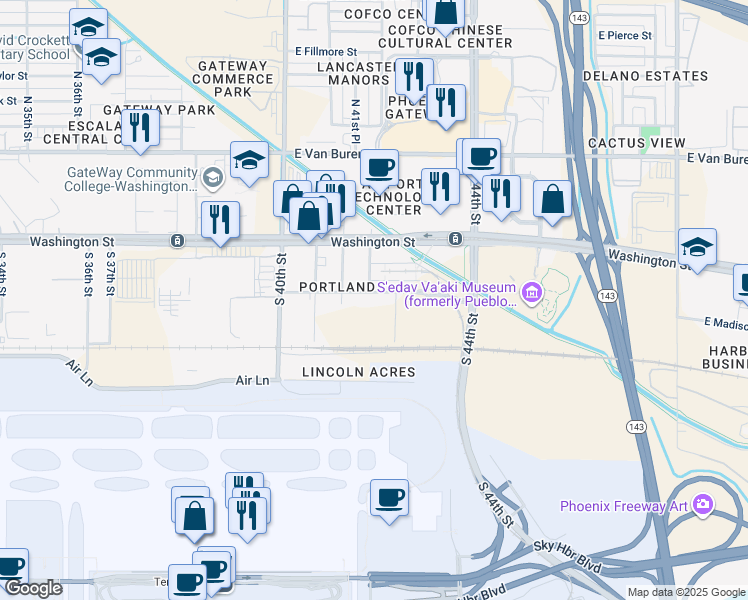 map of restaurants, bars, coffee shops, grocery stores, and more near 4127 East Madison Street in Phoenix