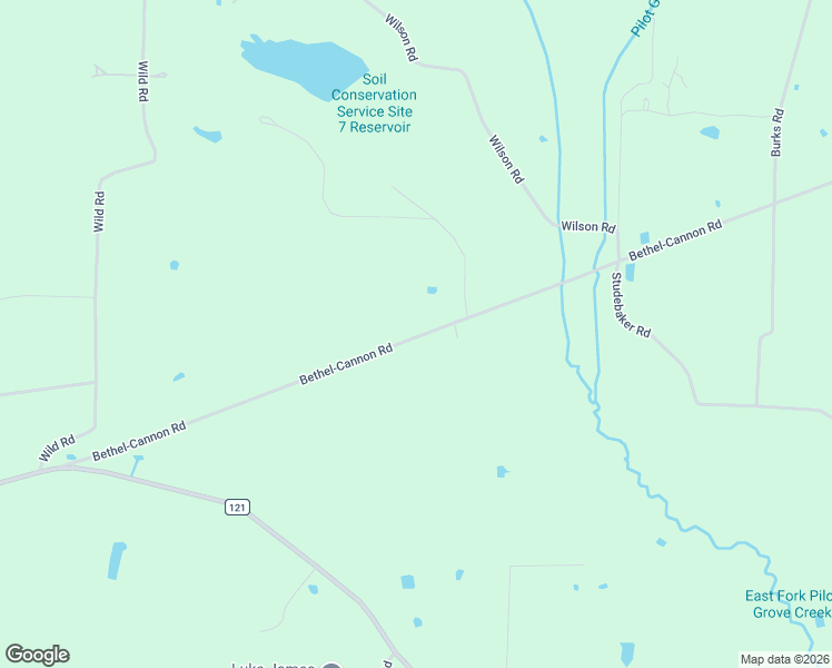 map of restaurants, bars, coffee shops, grocery stores, and more near 3269 Bethel-Cannon Road in Van Alstyne