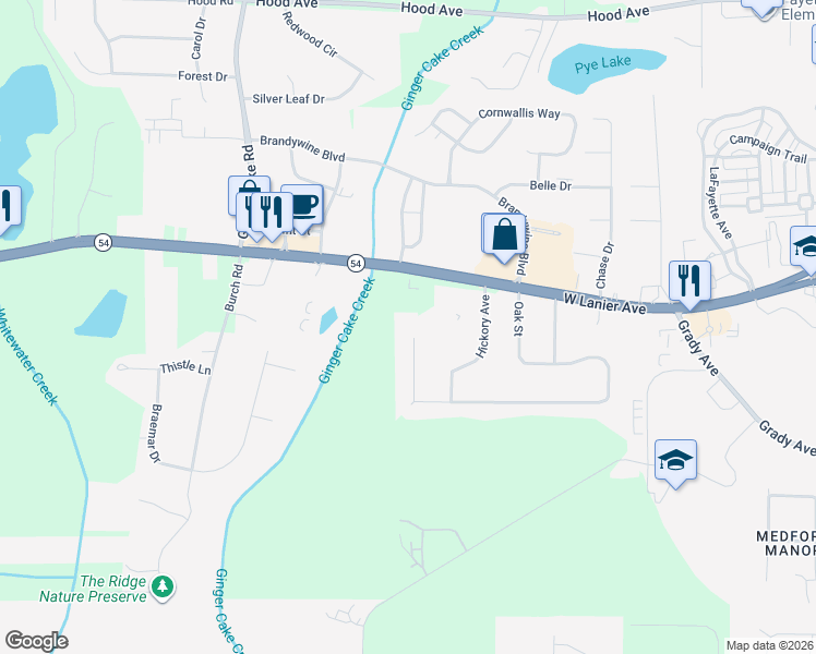 map of restaurants, bars, coffee shops, grocery stores, and more near 135 Maple Place in Fayetteville