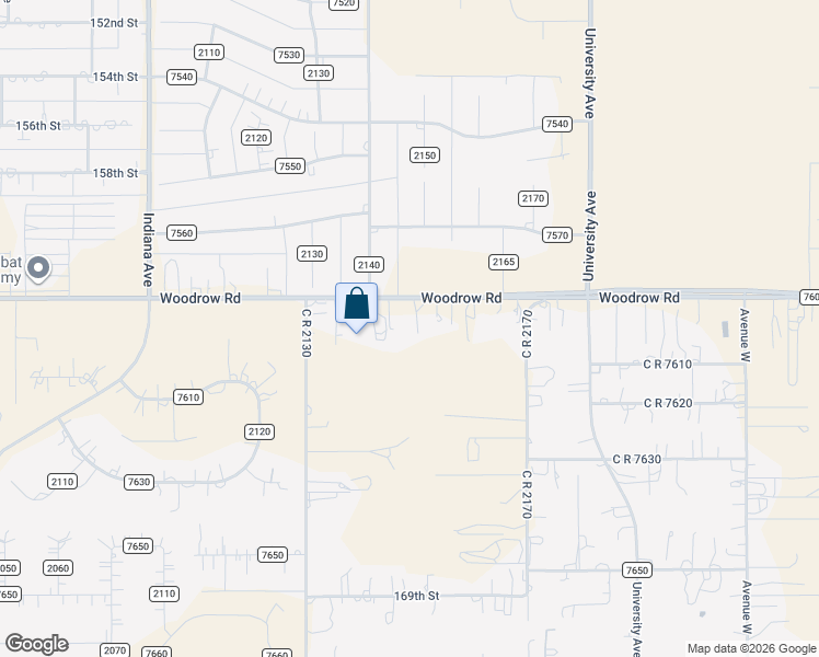 map of restaurants, bars, coffee shops, grocery stores, and more near 2811 Woodrow Road in Lubbock