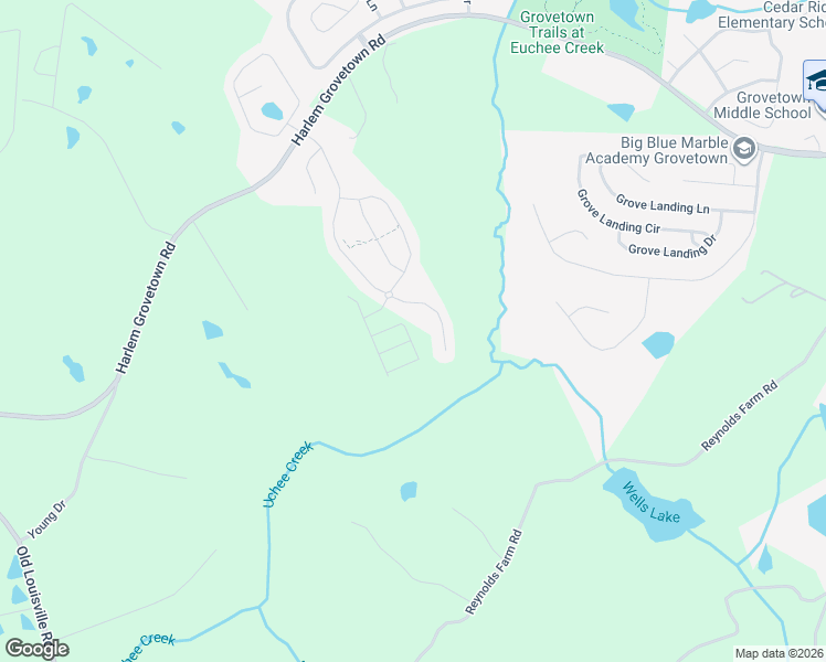 map of restaurants, bars, coffee shops, grocery stores, and more near 217 Caroleton Drive in Grovetown