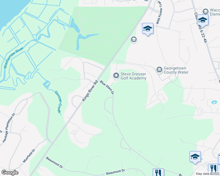 map of restaurants, bars, coffee shops, grocery stores, and more near 298 Pinehurst Lane in Pawleys Island