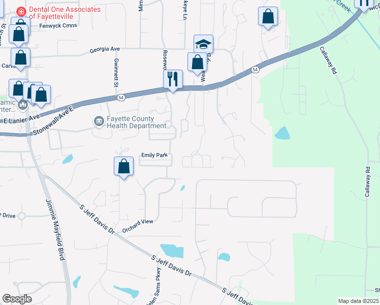 map of restaurants, bars, coffee shops, grocery stores, and more near 200 Cobblestone Boulevard in Fayetteville