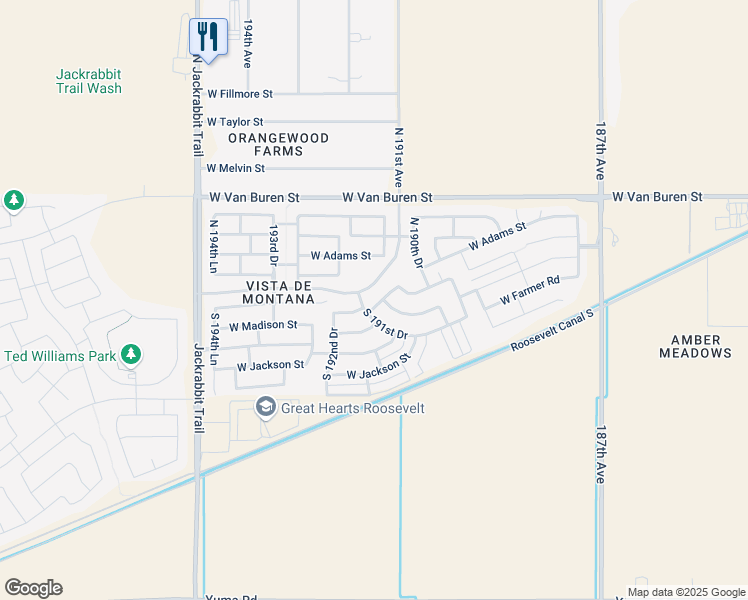 map of restaurants, bars, coffee shops, grocery stores, and more near 19106 Centerra Dr in Buckeye