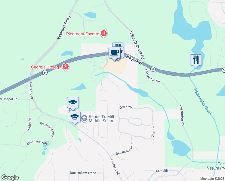 map of restaurants, bars, coffee shops, grocery stores, and more near 375 Grand Teton Circle in Fayetteville