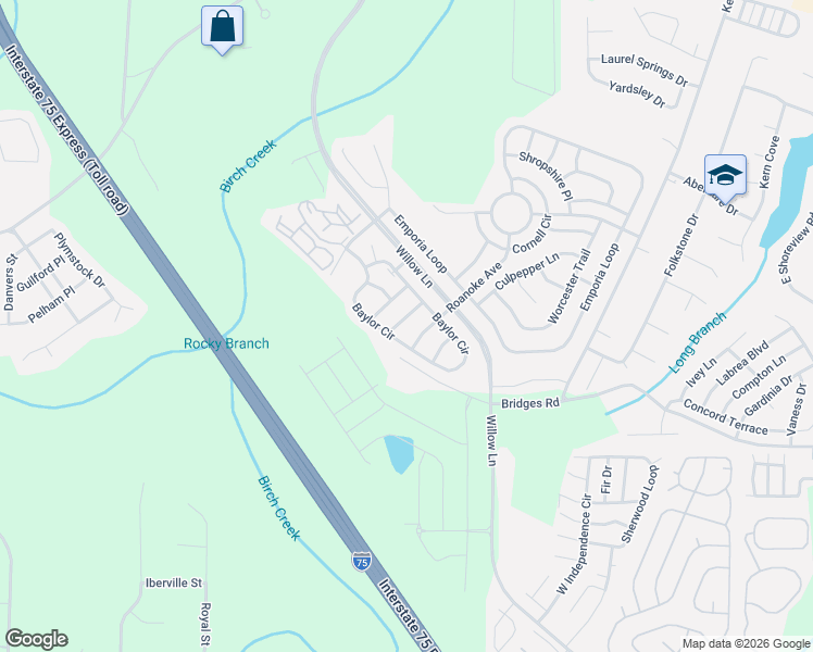 map of restaurants, bars, coffee shops, grocery stores, and more near 3740 Upland Drive in McDonough