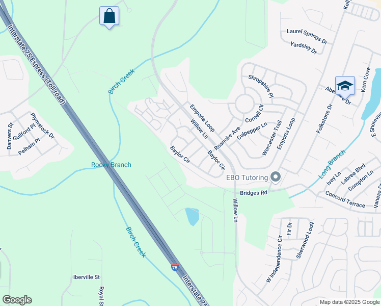 map of restaurants, bars, coffee shops, grocery stores, and more near 3612 Moon Crest Drive in McDonough