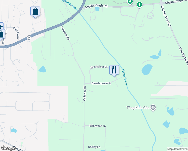 map of restaurants, bars, coffee shops, grocery stores, and more near 115 Brookclear Lane in Fayetteville