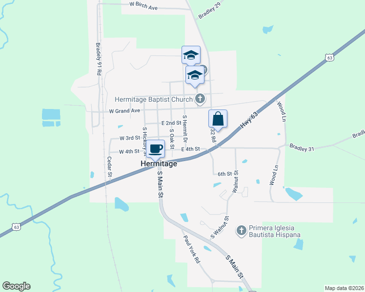 map of restaurants, bars, coffee shops, grocery stores, and more near 219 South Hermit Drive in Hermitage