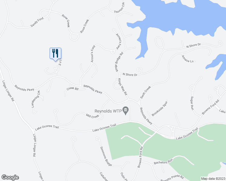 map of restaurants, bars, coffee shops, grocery stores, and more near 1121 Regency Drive in Greensboro