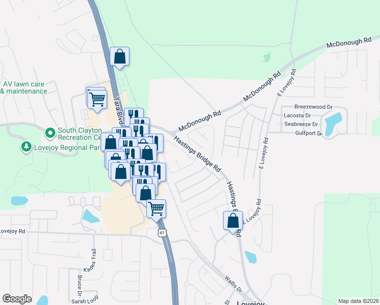 map of restaurants, bars, coffee shops, grocery stores, and more near 2249 Nicole Drive in Hampton