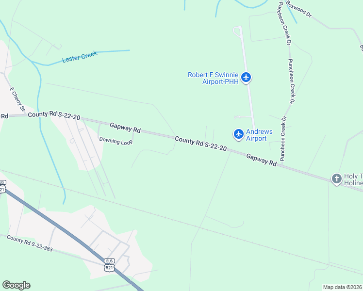 map of restaurants, bars, coffee shops, grocery stores, and more near County Road S-22-20 in Andrews